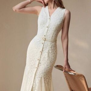 Ivory Lace Midi Dress